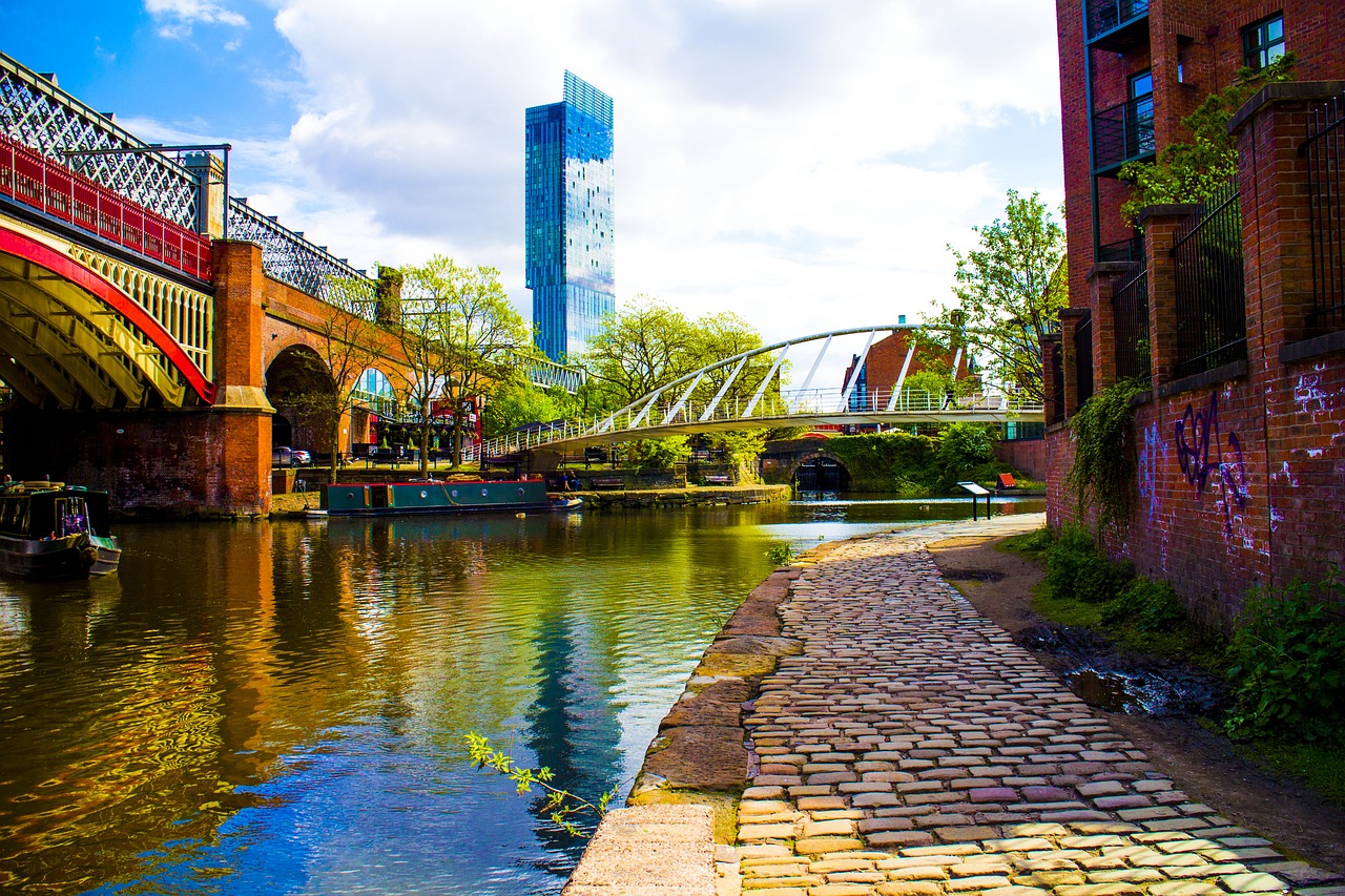 kanaal en brug in Manchester